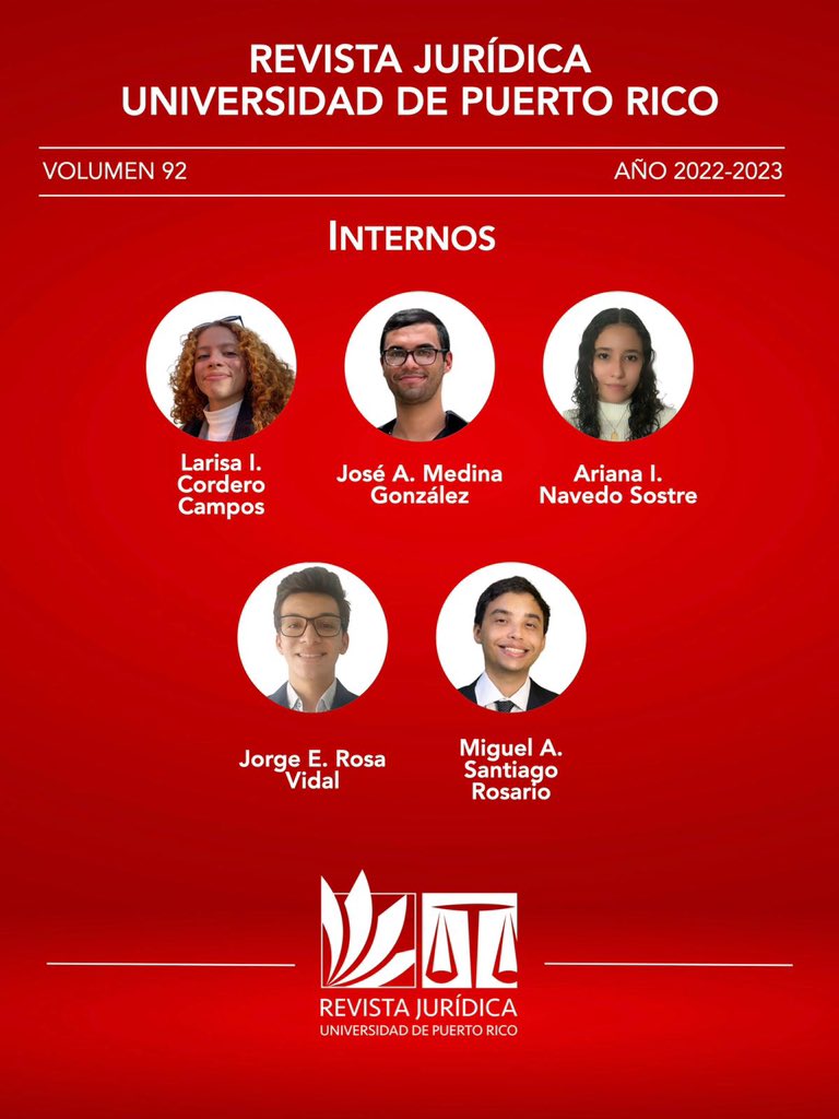 revjurupr's tweet photo. ¡Es con gran entusiasmo que les presentamos al equipo de internos del #Volumen92 de la Revista Jurídica de la Universidad de Puerto Rico!
¡Les deseamos mucho éxito en el transcurso de sus labores!
#Volumen92 #92Años #RevJurUPR https://t.co/jPXN3nof4K