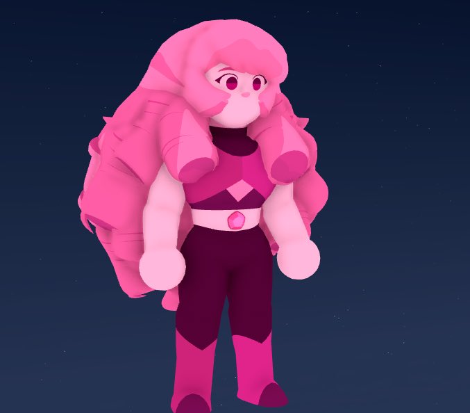 Guys look at this rose quartz I made for my game The Crystalline Universe # roblox #robloxdev #robloxdeveloper #stevenuniverse #su #rosequartz #gamedev  #3dmodeling #3dmodel #robloxstudio #stevenuniversefuture