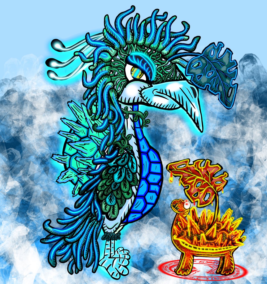 Aye <a href="/scottmarin17/">billybigbeak.algo</a> w/ another amazing piece. Post egg hatch, a few selections are made, then his talents evolve the work. Several out there doing this turnkey #ARC19 - if you are looking for unique pieces where you can participate in the process and evolution, here it is..