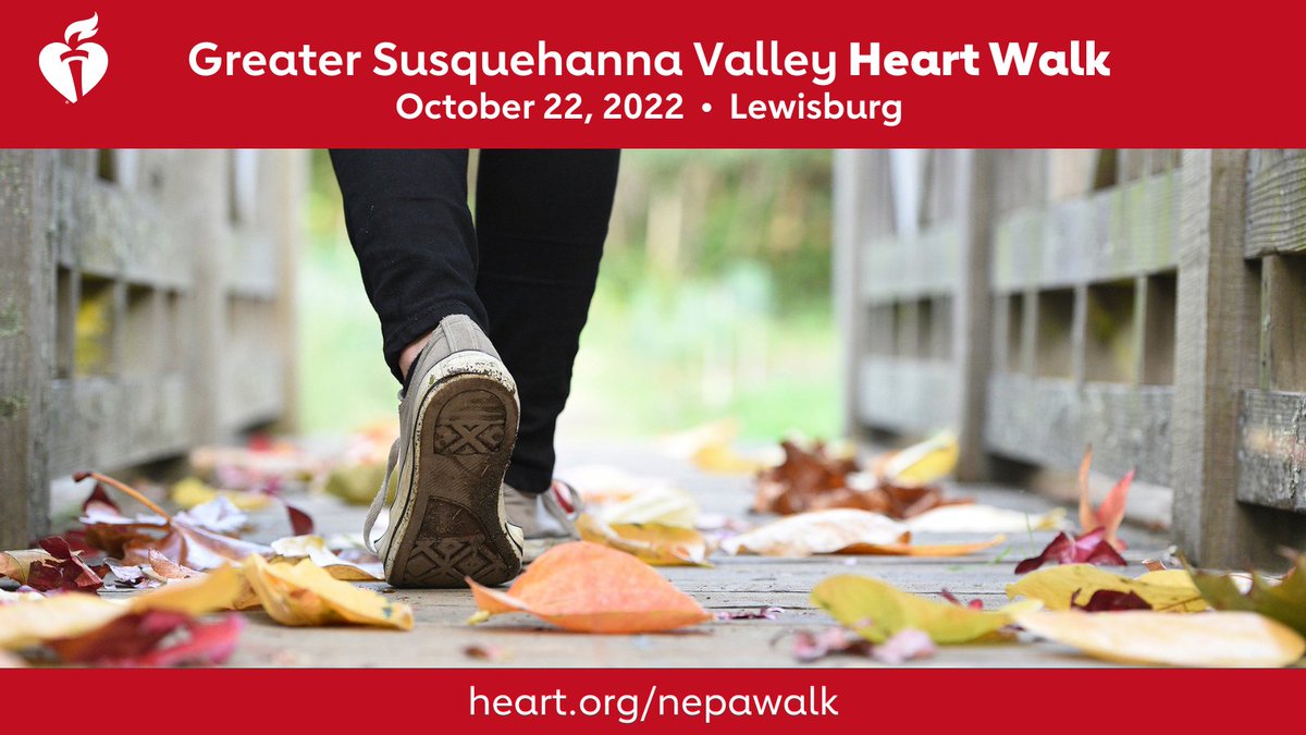 Join us for a fall walk in #LewisburgPa at the Greater Susquehanna Valley Heart Walk on Oct. 22. Thanks to <a href="/themillercenter/">The Miller Center</a> for hosting this campus walk with support from @EvanComHospital &amp; <a href="/GeisingerHealth/">Geisinger</a>. Hear about it on <a href="/WKOK1070/">Newsradio 1070 WKOK</a>: spr.ly/6016M9BBO