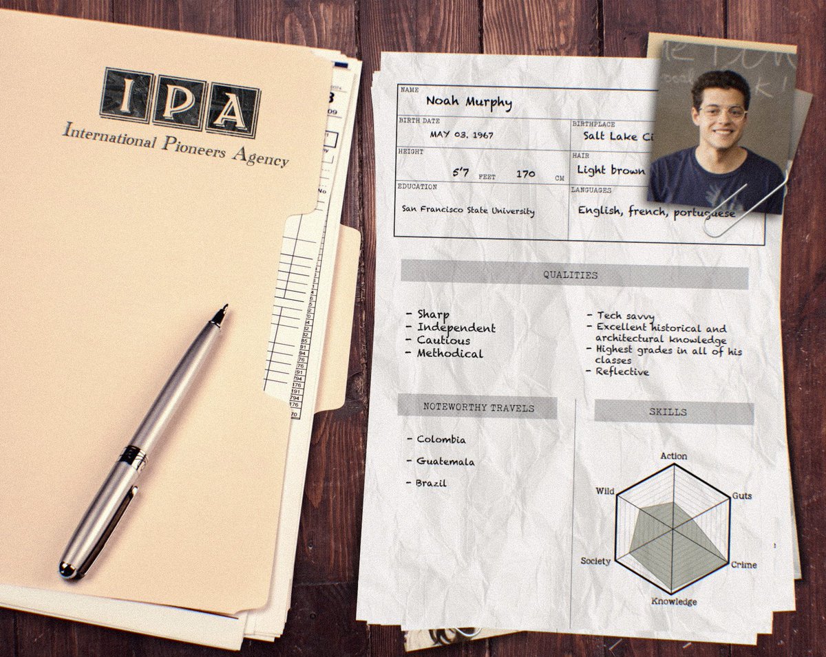 IntPioneersAgcy's tweet photo. [January 1992] 

Candidate #6

Noah Murphy 

Face Claim: Rami Malek

—

#IPA #internationalPioneersAgency #IntPioneersAgcy  #comicbook #NoahMurphy https://t.co/35KxxTE2DN