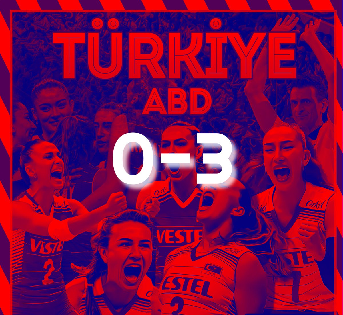 A Milli Kadın Voleybol Takımı, FIVB Dünya Şampiyonası çeyrek final maçında ABD'ye 3-0 mağlup oldu ve turnuvaya veda etti.

Bize yaşattıkları bu gurur için teşekkür ederiz.👏👏👏

#FileninSultanları #deprem
#Yzncüyıla100bnogrtmn #SONDAKIKA