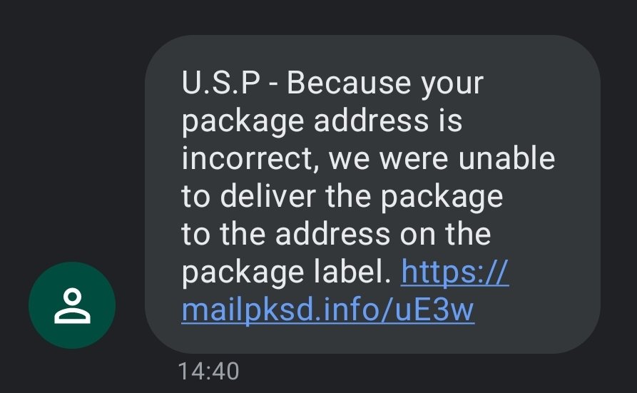LaoArchAngel's tweet photo. Hey friends. I just received the this text. The link goes to a site masquerading as https://t.co/Wjj377iTDL. This is clearly a #phishing attempt and you should not interact with it.

@letsencrypt they appear to be using one of your certs. Revoking it may help tip people off. https://t.co/Moeg8YtvfZ