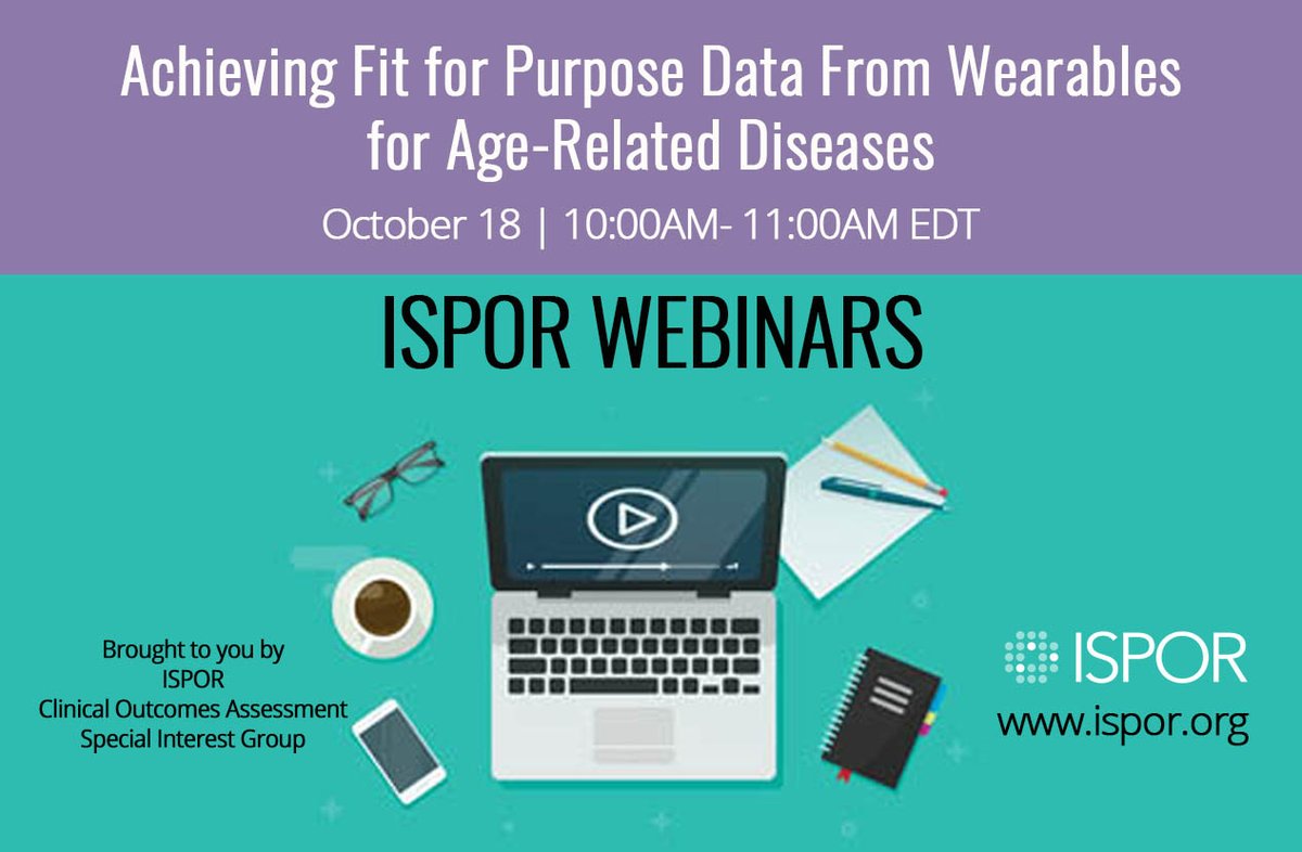 How can we gauge the analytical, ethical & operational challenges faced in harvesting data from #digitalhealth technologies? Join the ISPOR Clinical Outcomes Assessment Special Interest Group for an exploratory webinar on this growing interest area. ow.ly/bxt750L6kcf