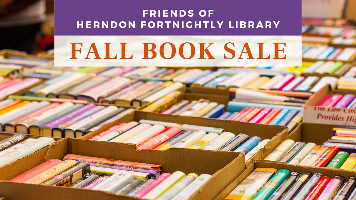 fairfaxlibrary's tweet photo. Shop the Herndon Fall Book Sale! The crisp autumn season is a great time to stock up on gifts or get books to read on a cozy falls night.
Books for all ages will be on sale. Cash and credit card accepted. Bring your own bag. More info: https://t.co/8ncPgj36E0 #Fairfax https://t.co/uM1NcDjg9z
