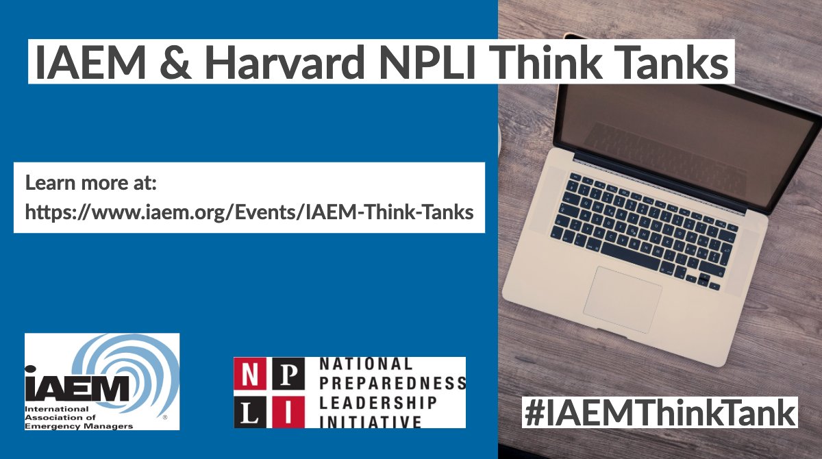 iaem's tweet photo. #IAEM and #NPLI will host a Think Tank on Oct. 14 at 2 pm ET to discuss "Emergency Management and Data: How YOU Can (AND MUST) Use it Going Forward." Ask questions during the event by tweeting #IAEMThinkTank. More info: https://t.co/uTkIUK81NH Register: https://t.co/0N75JgVNQU https://t.co/LpwHqw6vfN