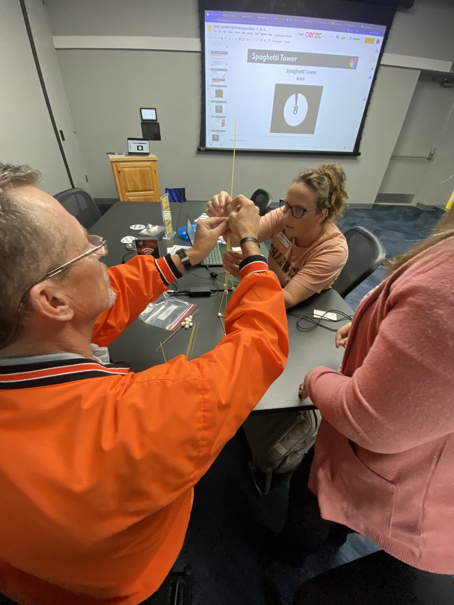 dougemints's tweet photo. It is design thinking time for school administrators in Kansas today at #emints Seed2 meetings! @emintsnc #spaghettitowers https://t.co/XZNp0ZdzTW