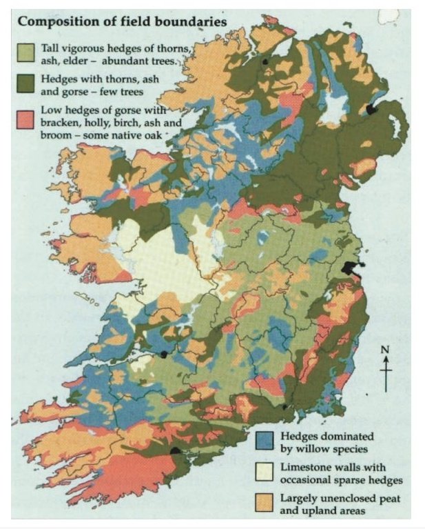 The picture above is in the townland of Moughna in West Clare.

Reminded me of what is surely one of the greatest maps of Éire; the composition of field boundaries map.
