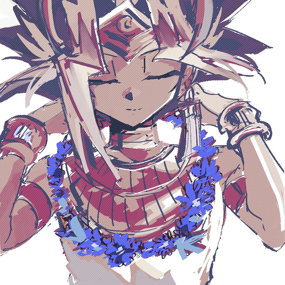 そういえば　ツタンカーメンの棺にそなえられてたのは矢車菊の花束ではなくいろんな青い花の首飾りというのが史実と聞いて
高次元王の襟元の青ってそういう意図で…？と勝手に受け取ったやつ