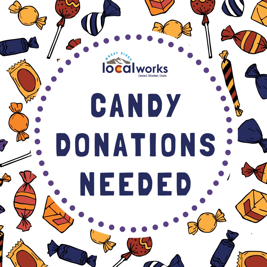 To help with the success of our Trunk or Treat event, we encourage you to donate a bag of candy! 🍬 You can drop off your bags of candy at Stylus and Crate, Personal Achievement Martial Arts or the Localworks office (7530 W. 38th Ave. Wheat Ridge, CO 80033).

#WheatRidge