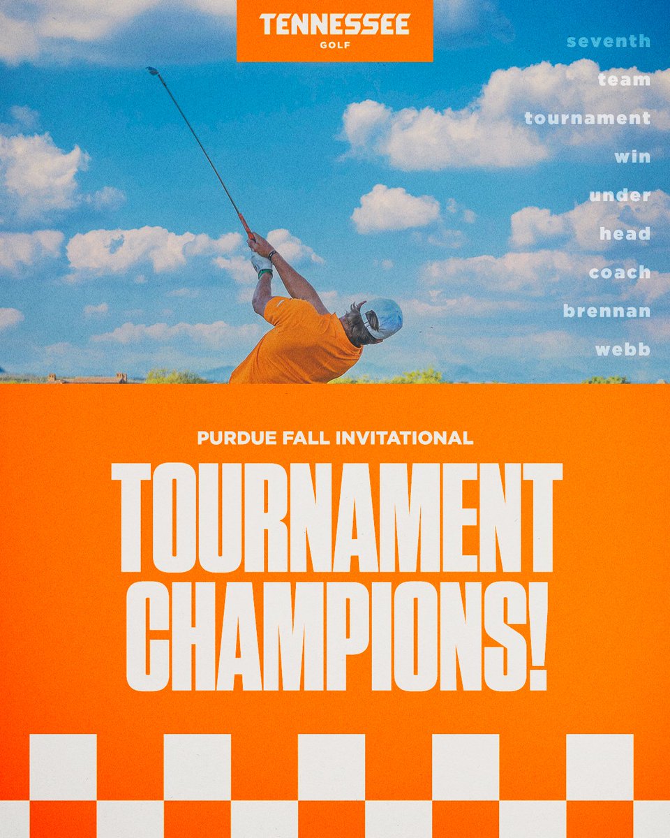 Vol_Golf's tweet photo. 🏆 𝗣𝗨𝗥𝗗𝗨𝗘 𝗙𝗔𝗟𝗟 𝗜𝗡𝗩𝗜𝗧𝗔𝗧𝗜𝗢𝗡𝗔𝗟 𝗖𝗛𝗔𝗠𝗣𝗦 🏆

That’s 𝙗𝙖𝙘𝙠-𝙩𝙤-𝙗𝙖𝙘𝙠 tournament titles for the Vols! https://t.co/LcD4tk4zg0