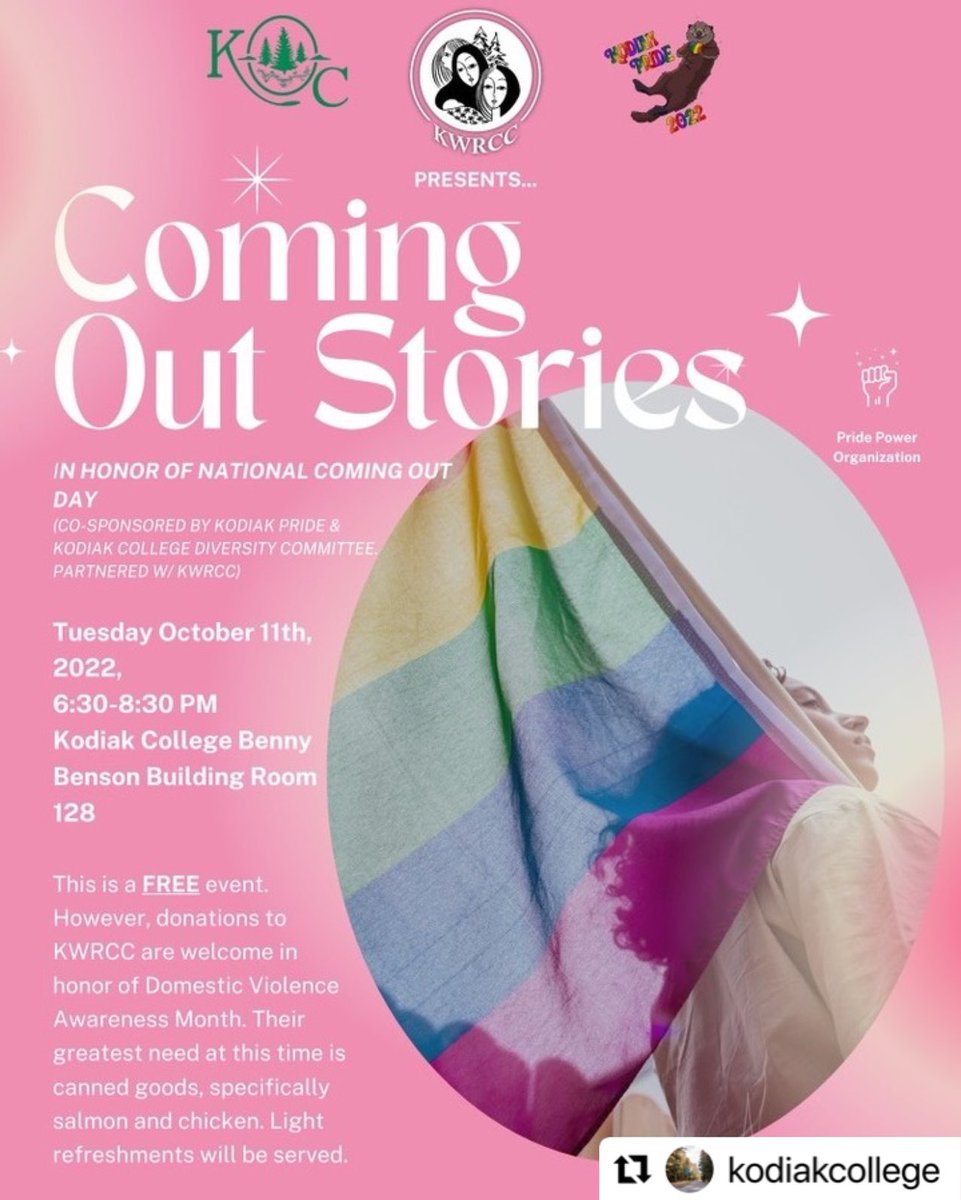 October 11, National Coming Out Day supports the queer community in publicly sharing their sexual orientation &amp;/or gender identities for others to see to combat homophobia, discrimination &amp; be visible to those who are still closeted. 

Oct.11, 6:30pm-8:30pm
KoC, BBB, Rm 128. Free