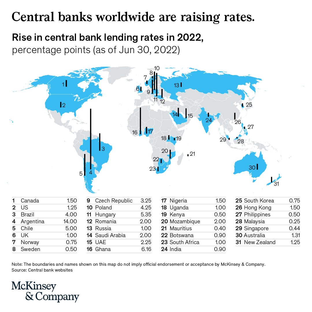 McKinsey's tweet photo. Inflation has altered the economic mood, and potentially reset the path of global and national economies worldwide for many years. Our article discusses 7 data points to highlight inflation's impact and its future effects ➡️
