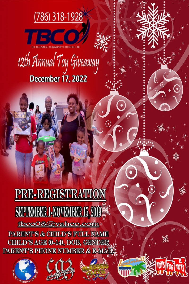 tbcoinc's tweet image. T.B.C.O. 12th Annual Christmas Toy Give Away - mailchi.mp/73e82595f280/t…