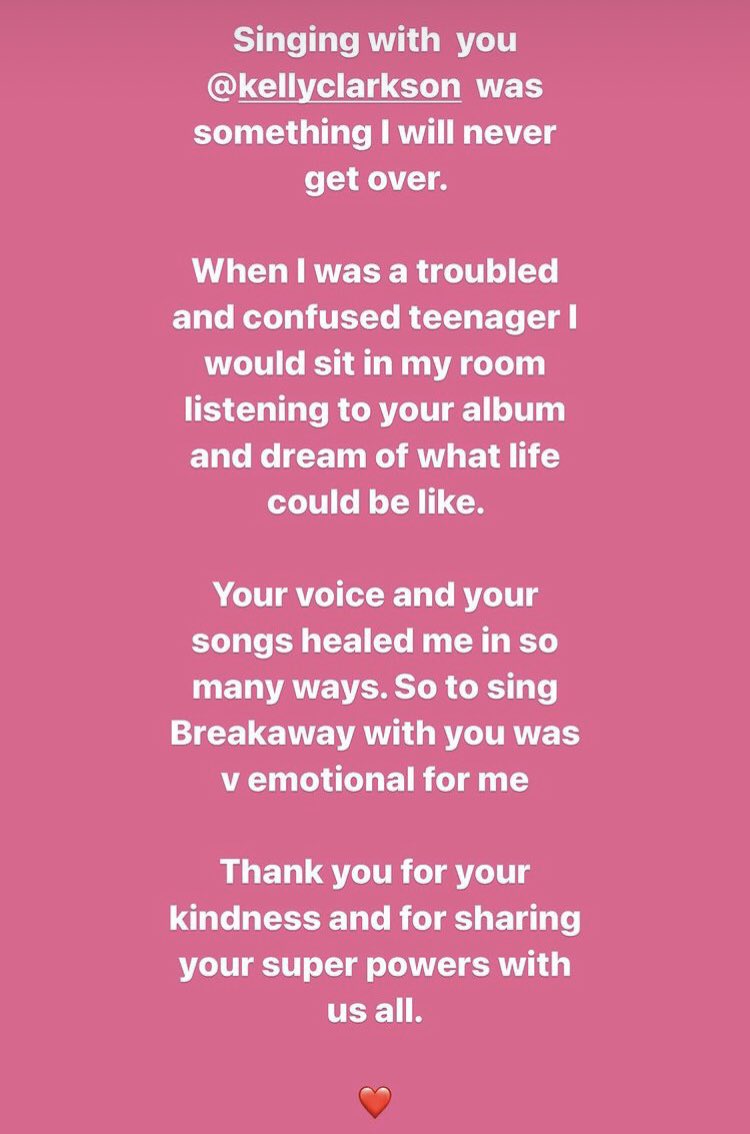 SmithCharts's tweet photo. 📱: Sam Smith writes an heartwarming message for Kelly Clarkson Via IG Stories. https://t.co/0S6W91MJaz