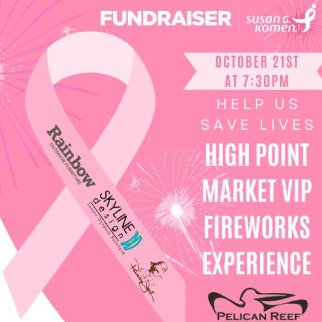 High Point Furniture Market VIP Fireworks Show Experience!

We want to help Susan G. Komen save lives and end breast cancer forever. I’m taking my first step towards a world without breast cancer by raising funds to stop this disease that affects 1 in 8 women in the U.S. du...