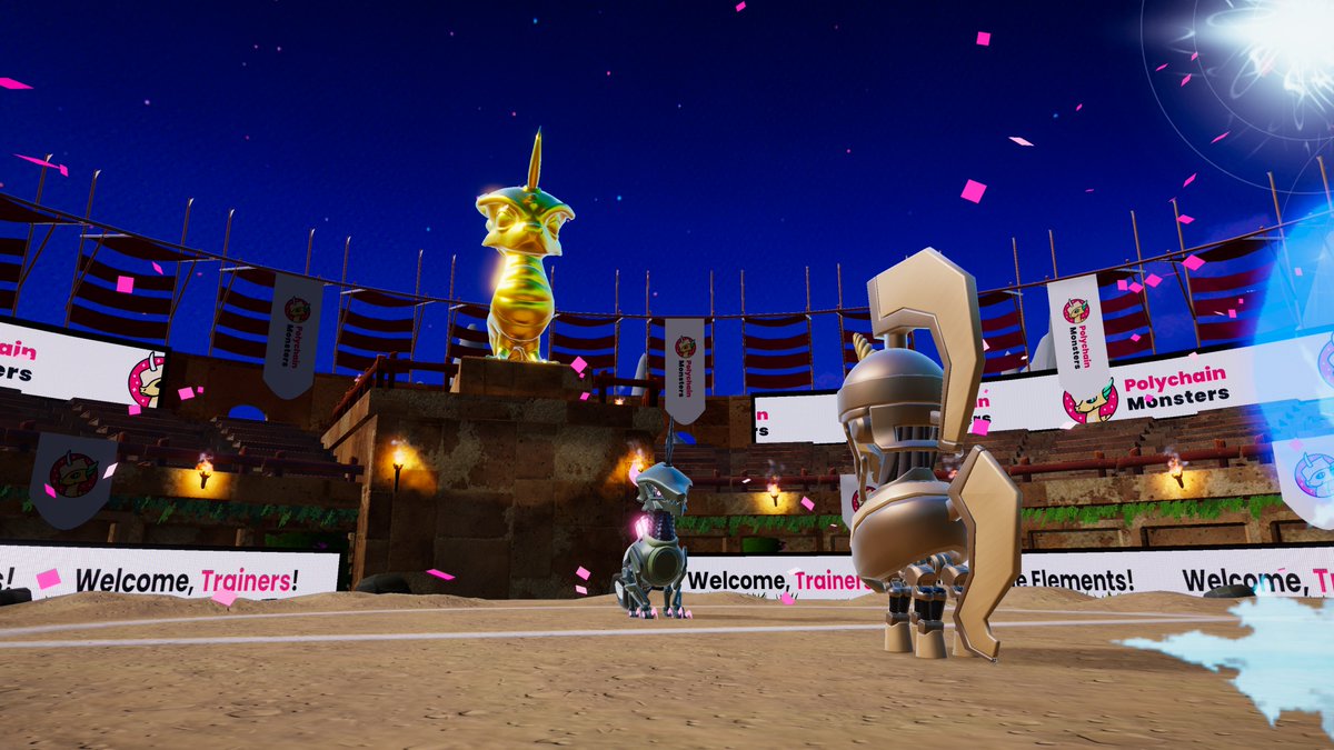 protocolmon's tweet image. Hear the drums 🥁
Join the roar 🗣️
Feel the confetti 🎊

The #Polyverse Arena opens its doors Wed, Oct. 19 (8pm CEST) for the first-ever tournament 🏆 on Polychain Islands 🏝️

Join us in making #P2EGaming history &amp;amp; for a huge Booster pack #giveaway during the break!