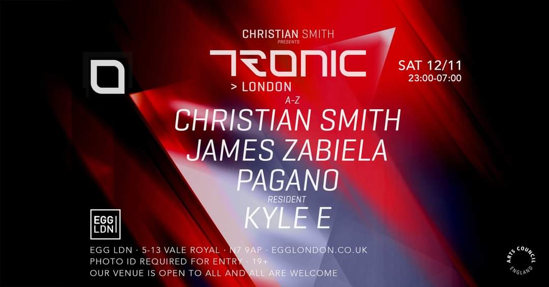 Nov 12, 2022, <a href="/tronicrecords/">Tronic Music</a> at <a href="/Egg_Club_London/">Egg London</a> with <a href="/jameszabiela/">James Zabiela</a> <a href="/DJPAGANO/">cannotsupportthisplatformanymore</a>, Kyle E. and myself 🇬🇧🖤