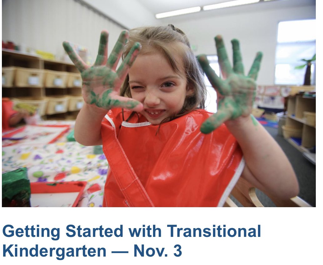 SDCOE is offering an accelerated learning session for district/school leaders who are leading TK. This session will be held on Nov. 3 from 2 to 4 p.m. Info can be found here: sdcoe.k12oms.org/894-227065