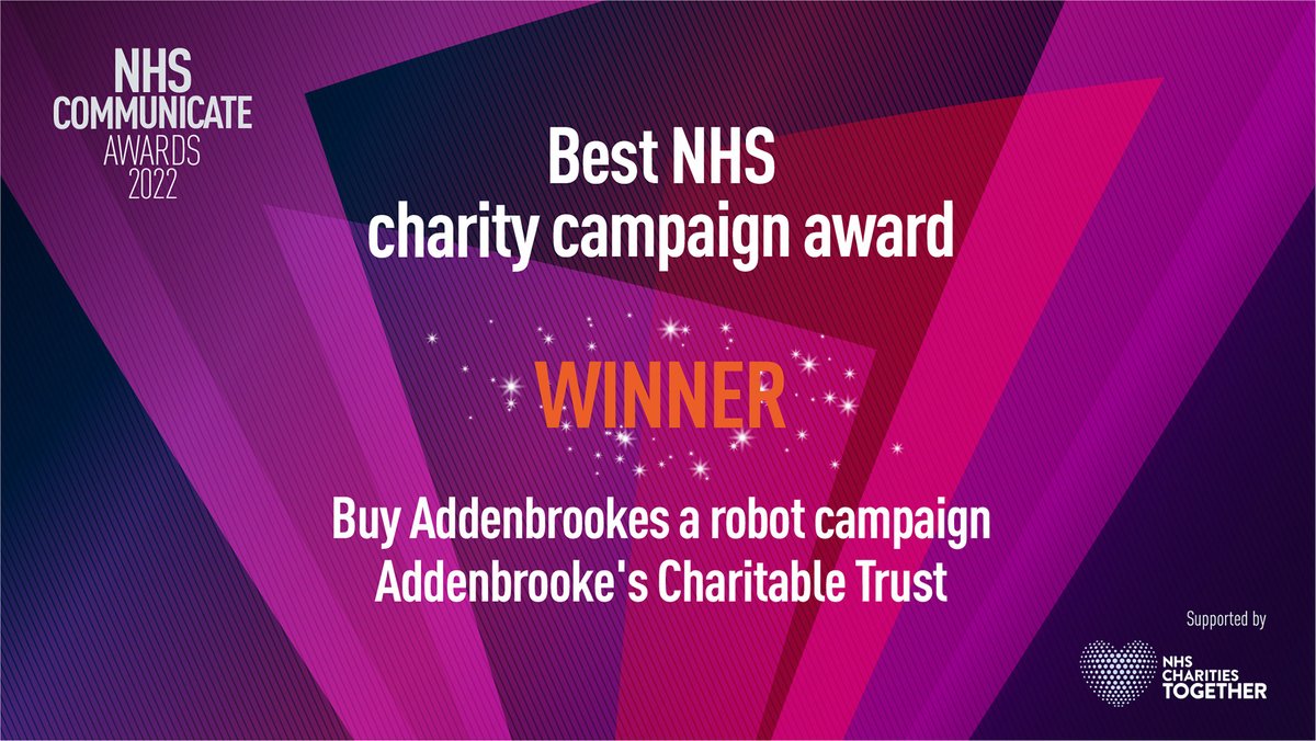 Huge round of applause for @ACTcharity, winner of our Best NHS Charity Campaign Award, supported by @NHSCharities. Massive congratulations team!! 👏 #NHSCommunicate