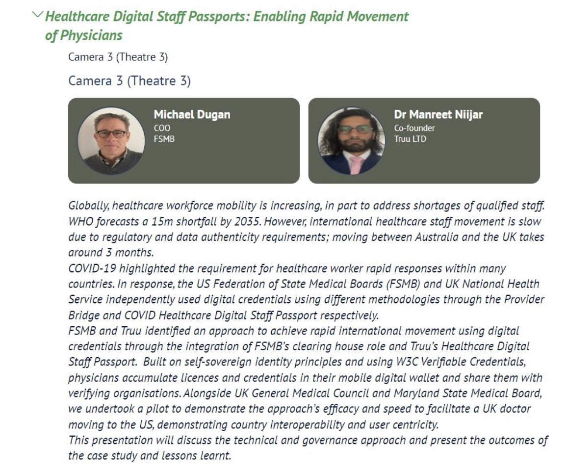 Our co-founder <a href="/__Manreet__/">Manreet ’Manny’ Nijjar</a> is presenting our work at the Groningen Declaration Annual General Meeting .  
Building a trusted digital future that will allow Doctors &amp; healthcare workers to move &amp; work seamlessly nationally and internationally in both Physical and Virtual worlds.