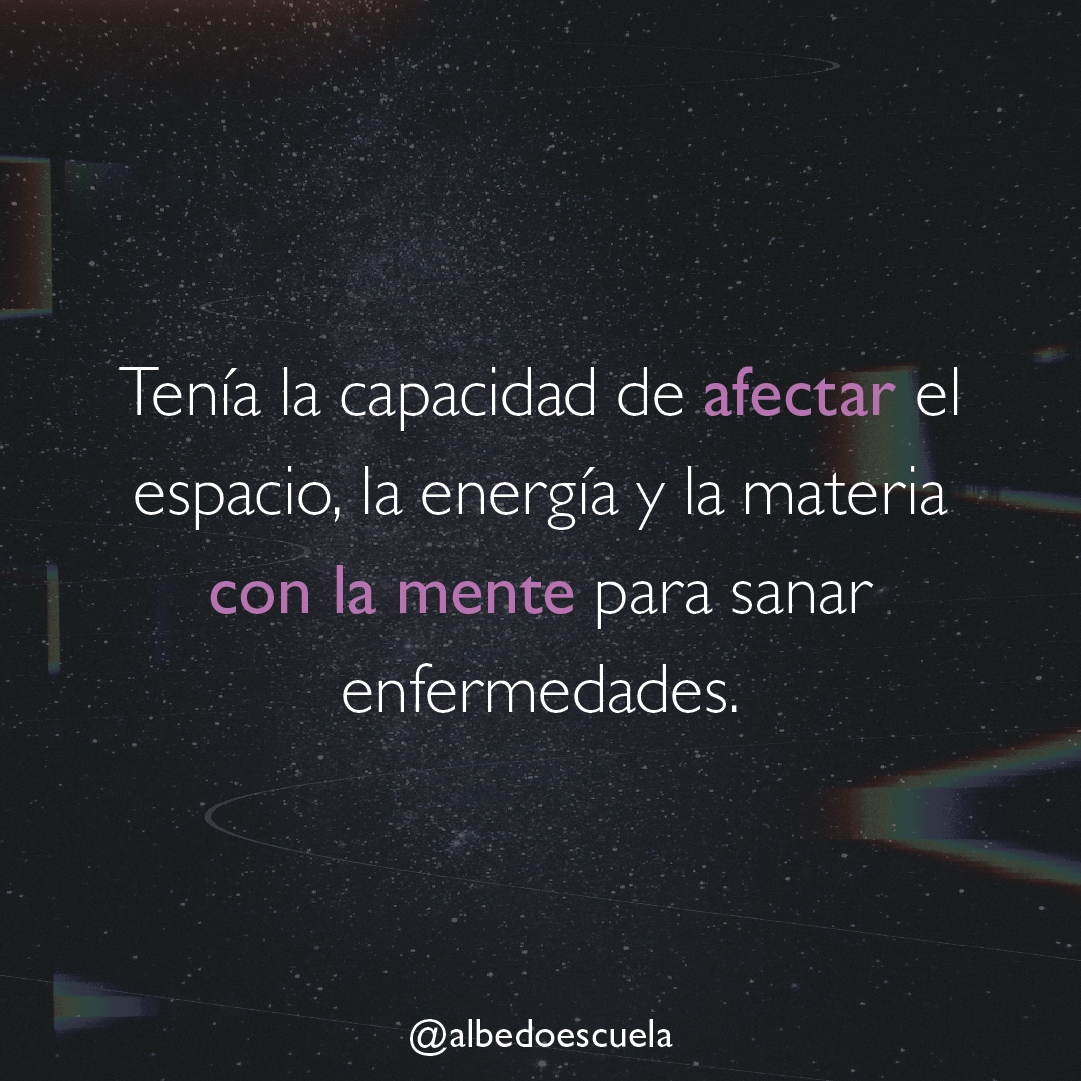 AlbedoEscuela's tweet photo. Tenía la capacidad de afectar el espacio, la energía y la materia con la mente para sanar. La mente es capaz de dar indicaciones al cuerpo de manera inconsciente y así, brujos del nivel de conciencia de Pachita lograban darle indicaciones a cuerpos en el exterior para sanarlos. https://t.co/OV1A5nvVha
