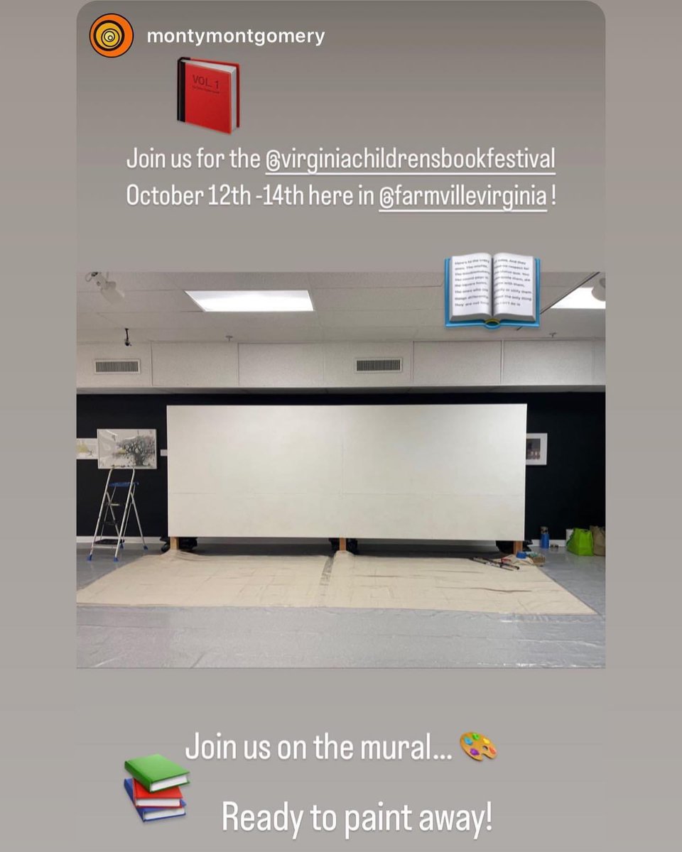 montyart's tweet photo. So happy to be back here at the @vachildrensbook Festival with everyone. The Festival kicks of October 12-14th! Cruise the campus of @longwoodu for various activities and join us at @The_LCVA for mural painting and more! 
Visit: https://t.co/SDmrpCboTa 📚🎨 https://t.co/xZnyV1Ms8h
