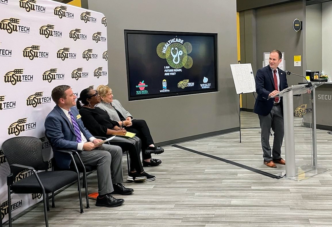 This year, the <a href="/CityofWichita/">City of Wichita</a> announced an ARPA Workforce Development Grant, allowing <a href="/WichitaUSD259/">Wichita Public Schools</a> students to earn  healthcare industry credentials from <a href="/wsutech/">WSU Tech</a> while still in High School. Today we kicked off the program alongside the students who will benefit from it.