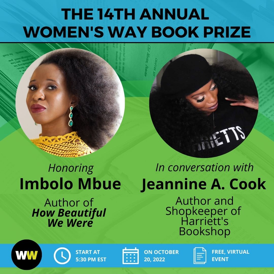 WomensWay's tweet photo. We are just about a week away from the 14th Annual WOMEN'S WAY Book Prize on October 20th. Register today to get a special 10% discount code from @harriettsbooks for the purchase of your own copy of #ImboloMbue #HowBeautifulWeWere.

🔗@womensway.org/bookprize14 https://t.co/aXzZTcDs3C