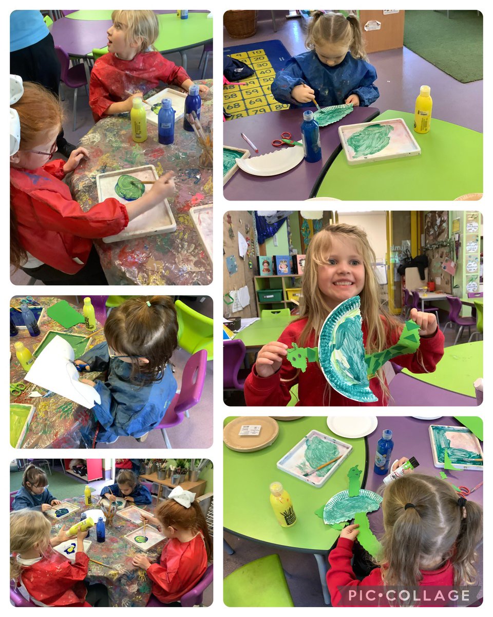 This week in Expressive Arts Club the children were ambitious capable learners and asked if we could find out how to make a dragon 🏴󠁧󠁢󠁷󠁬󠁳󠁿 We used this idea to practise our colour mixing, cutting, painting and design skills. Bendigedig! @mrsnsafdar95 @garntegprimary