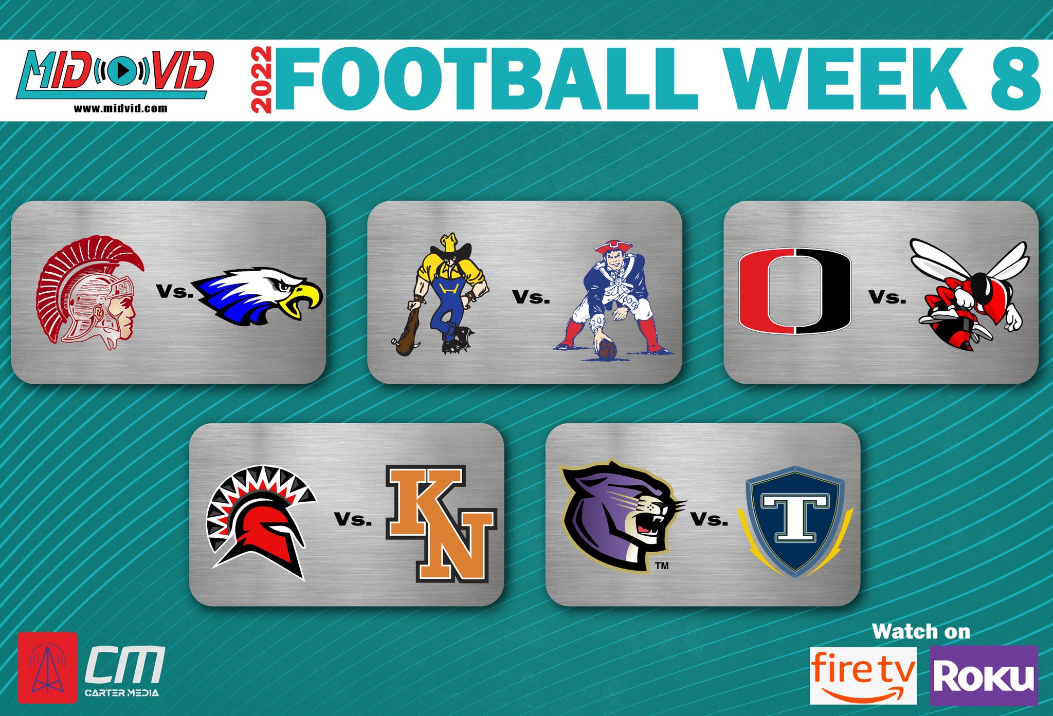 MidVid on Twitter "Week 8 High School Football Streaming Schedule 👇