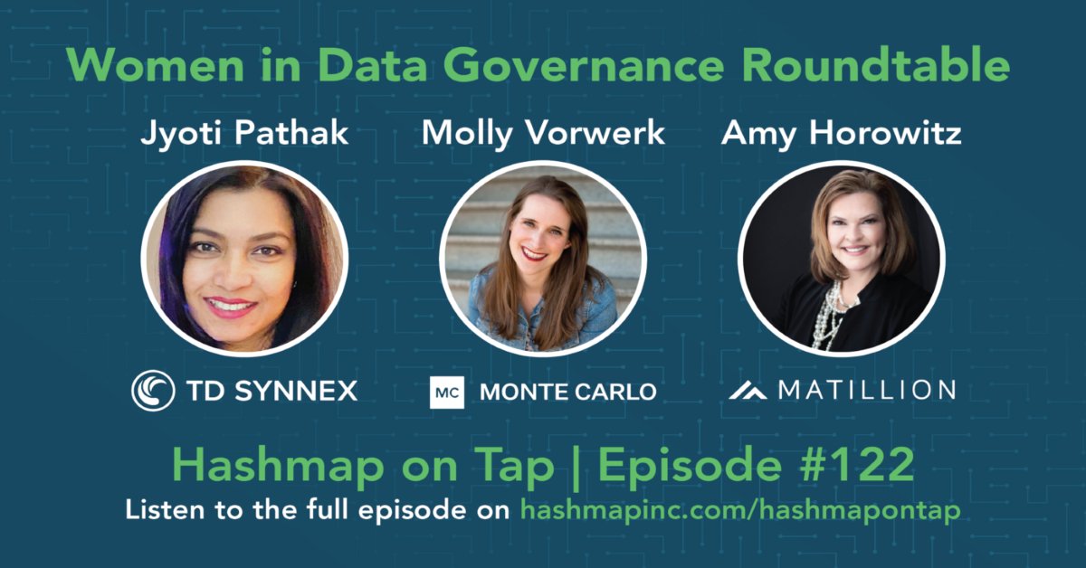 NTT_DATA_NA's tweet photo. Don’t miss it! Listen to the #HashmapOnTap roundtable discussion with female leaders from TD SYNNEX, Monte Carlo, & Matillion as they discuss data governance. https://t.co/kBEBMLUJNT https://t.co/0iV3aYncXV
