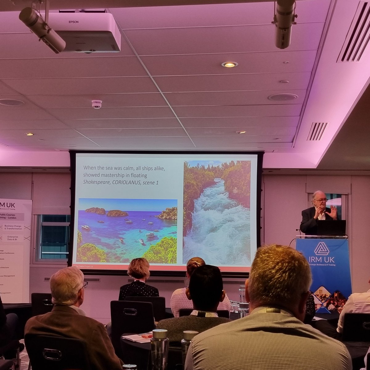 Quoting Shakespeare, "When the sea was calm, all ships alike, showed mastership in floating" <a href="/LeandroEHerrero/">Dr Leandro Herrero</a> #EABPM <a href="/IRMUK/">IRM UK</a>