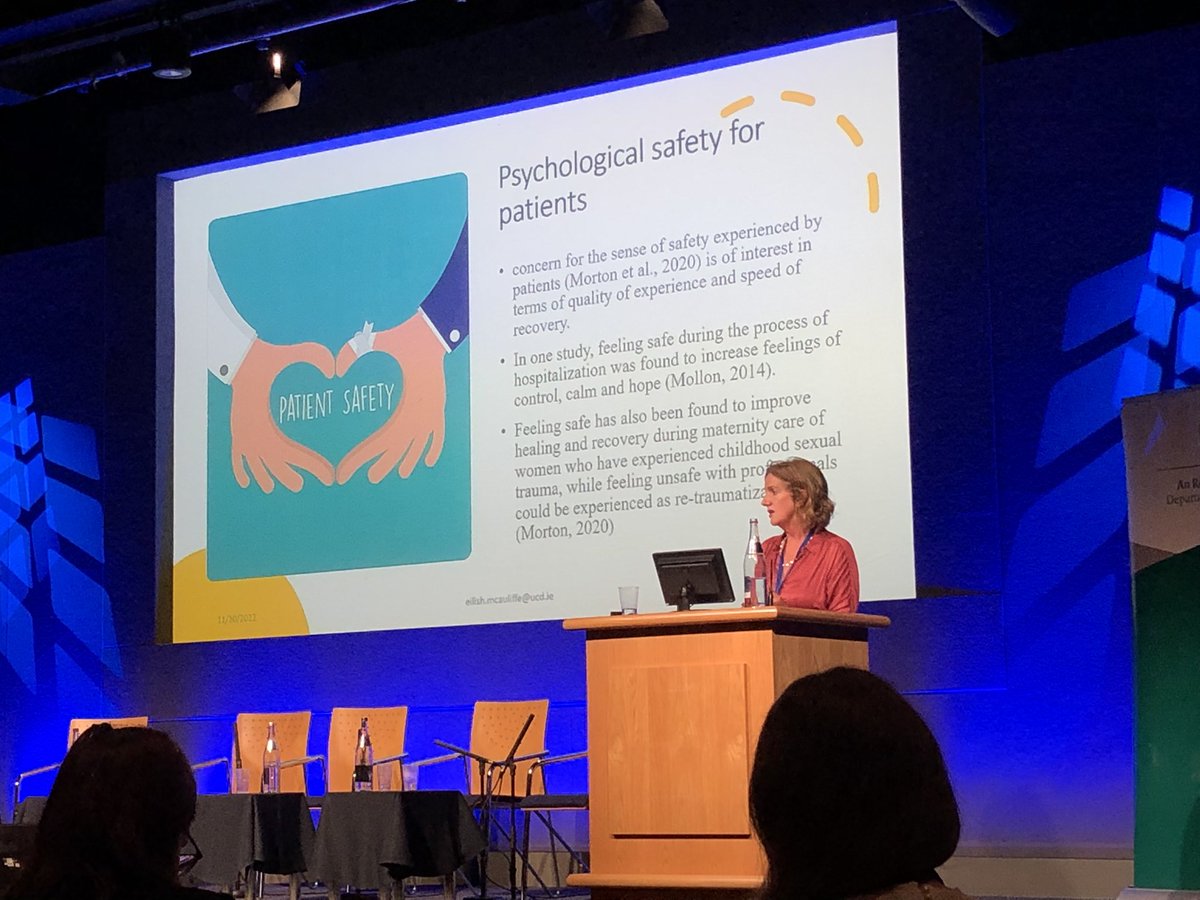 #psychologicalsafety from and for all perspectives in healthcare - we need to apply systems thinking, measure and involve patients. Thank you Prof. Eilish McAuliffe <a href="/UCDHealthSystem/">UCD IRIS</a> <a href="/coleadproject/">Co-Lead</a> for this cutting edge work important for healthcare everywhere <a href="/npsoIRL/">National Patient Safety Office</a> <a href="/ISQua/">ISQua</a>