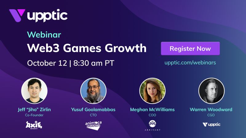 BleedKale's tweet photo. Last call for @upptic's free #Web3Gaming growth webinar tomorrow am (10/12). I'll be joined by three amazing speakers:

@AxieInfinity Co-Founder @Jihoz_Axie
@animocabrands CTO @yusufg
@ProjectEluune COO @M3G03GG0

Hundreds registered already, grab a spot! https://t.co/NEd3QKnP3Q https://t.co/XBh7hDpiSP