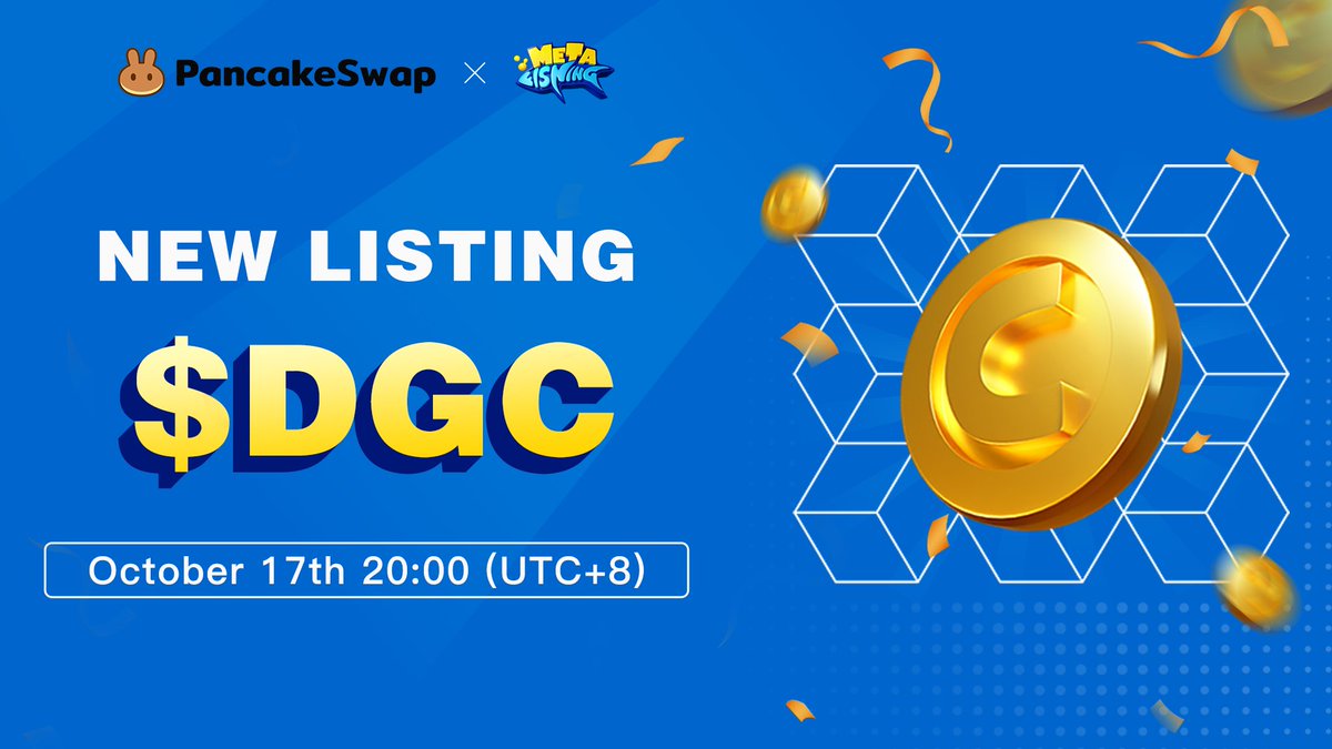 🥳Good news!! 

 $DGC will be listed on @PANCAKESWAP

🔵Trading Pair: $DGC / $USDT
🔵Trading Starts: 20:00, October 17th  (UTC+8)

🐬Let’s celebrate this new milestone together! 

🎏Join us: linktr.ee/metafishing

#MetaFishing #GameFi