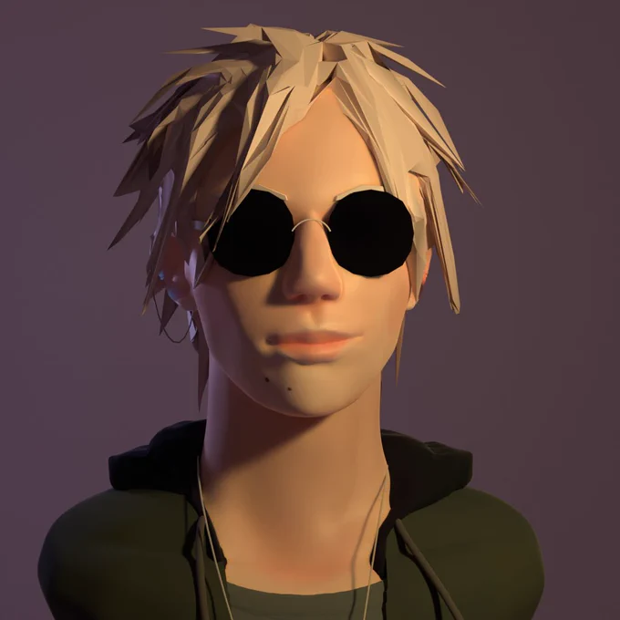 I know this still looks like a mess but!!!! I made Nox in blender!!! I've never created a face or anything like that, so I'm really proud aosdifjsdaLink of the tutorial I followed in the description :3#WastelandGospel #Monsterhearts 