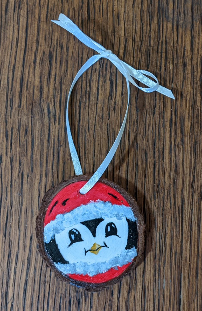 Hand Painted Penguin Ornament #etsy shop: Christmas Penguin Hand Painted Wood Ornament etsy.me/3yx6ttf #christmas #christmasornaments #treeornament #xmasdecor #xmasornaments #freeshipping #xmastreedecor #christmastreedecor #cheapxmasdecor