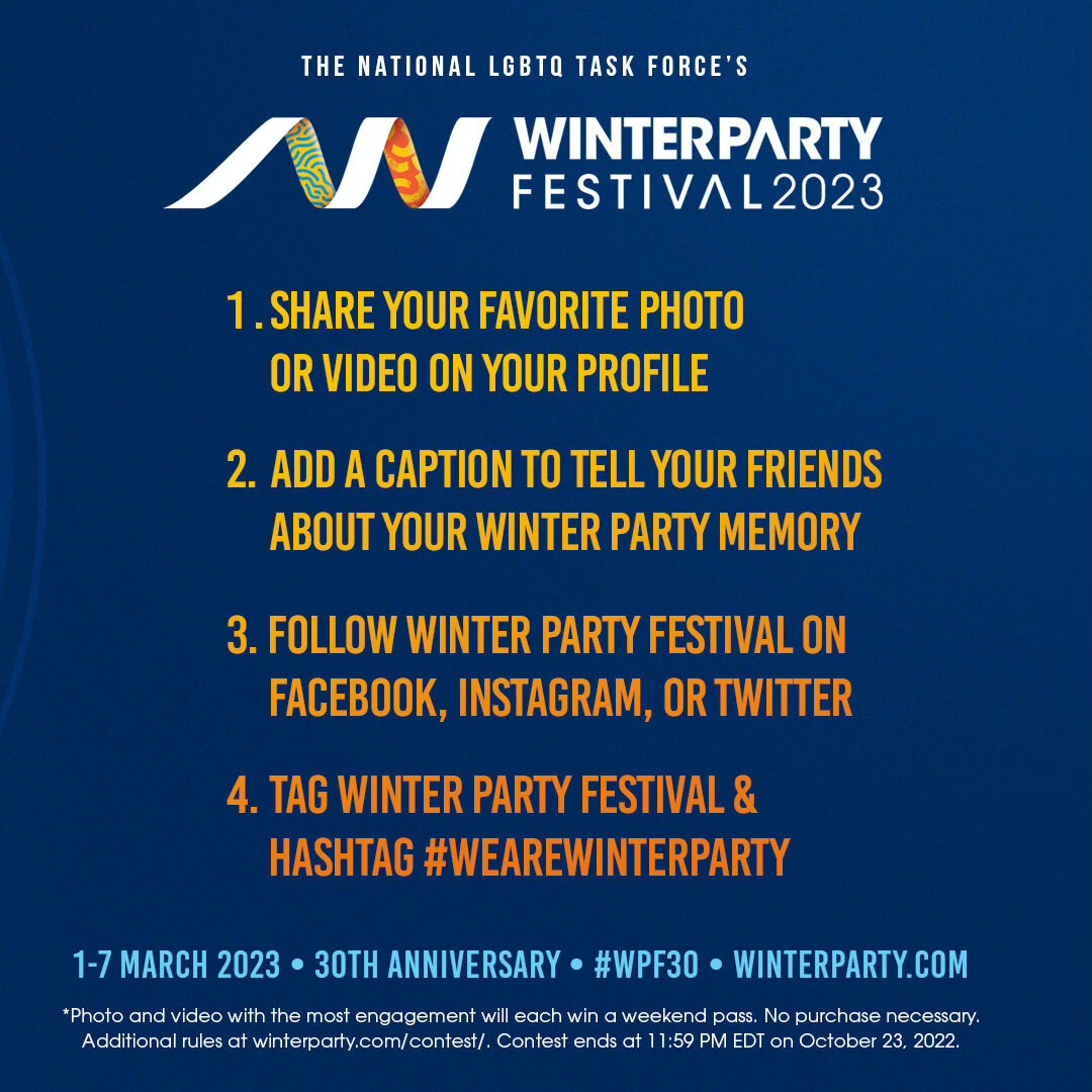 Win a FREE weekend pass to Winter Party! Share your favorite WPF memory (photo/video), tag us, &amp; use hashtag #WeAreWinterParty to enter now thru Oct 23rd. The photo/video with the most engagement will each win a pass. Contest rules at winterparty.com/contest #ThisIsWinterParty