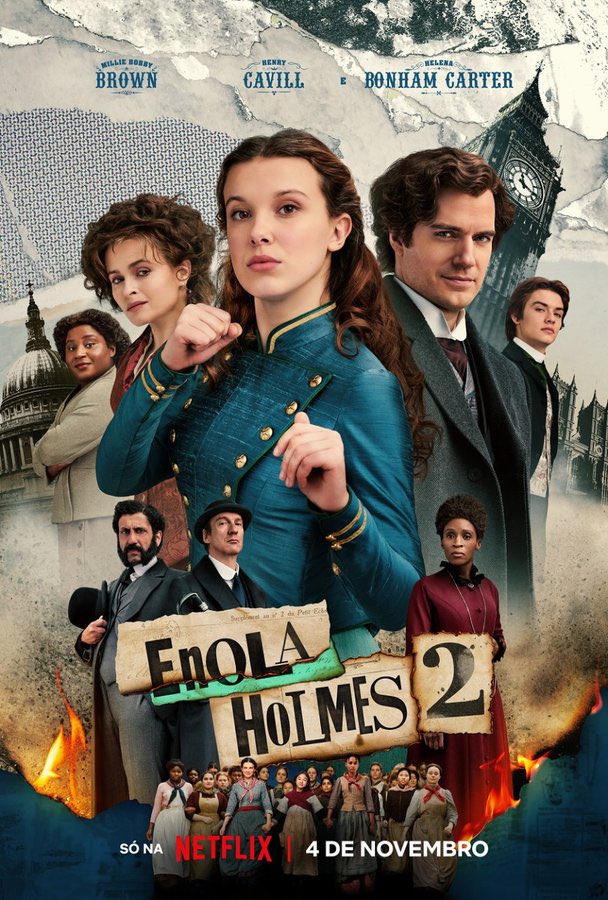 HelenaBCBR's tweet photo. 🔎🎬 | Foi divulgado o pôster oficial de "Enola Holmes 2". O filme será lançado dia 4 de novembro na Netflix. https://t.co/1dY00QM9U1