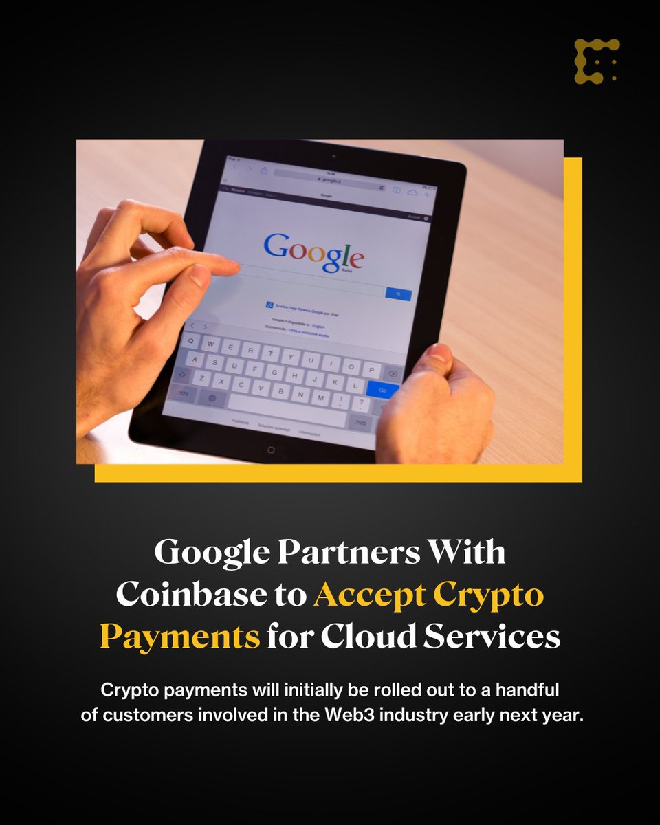 .<a href="/Google/">Google</a> plans to start accepting crypto payments early next year via an integration with crypto exchange @Coinbase.
bit.ly/3TfWvom