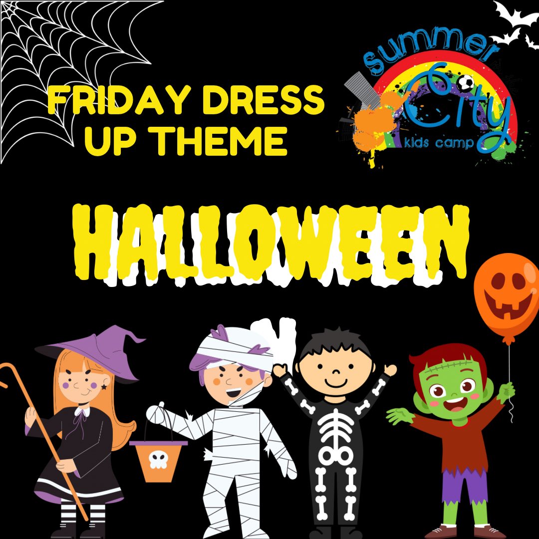 Friday dress up for Friday 21st October will be HALLOWEEN 👻 🎃 THEME! 

The spookier, the better! 

October camp is nearly hereeeeee…