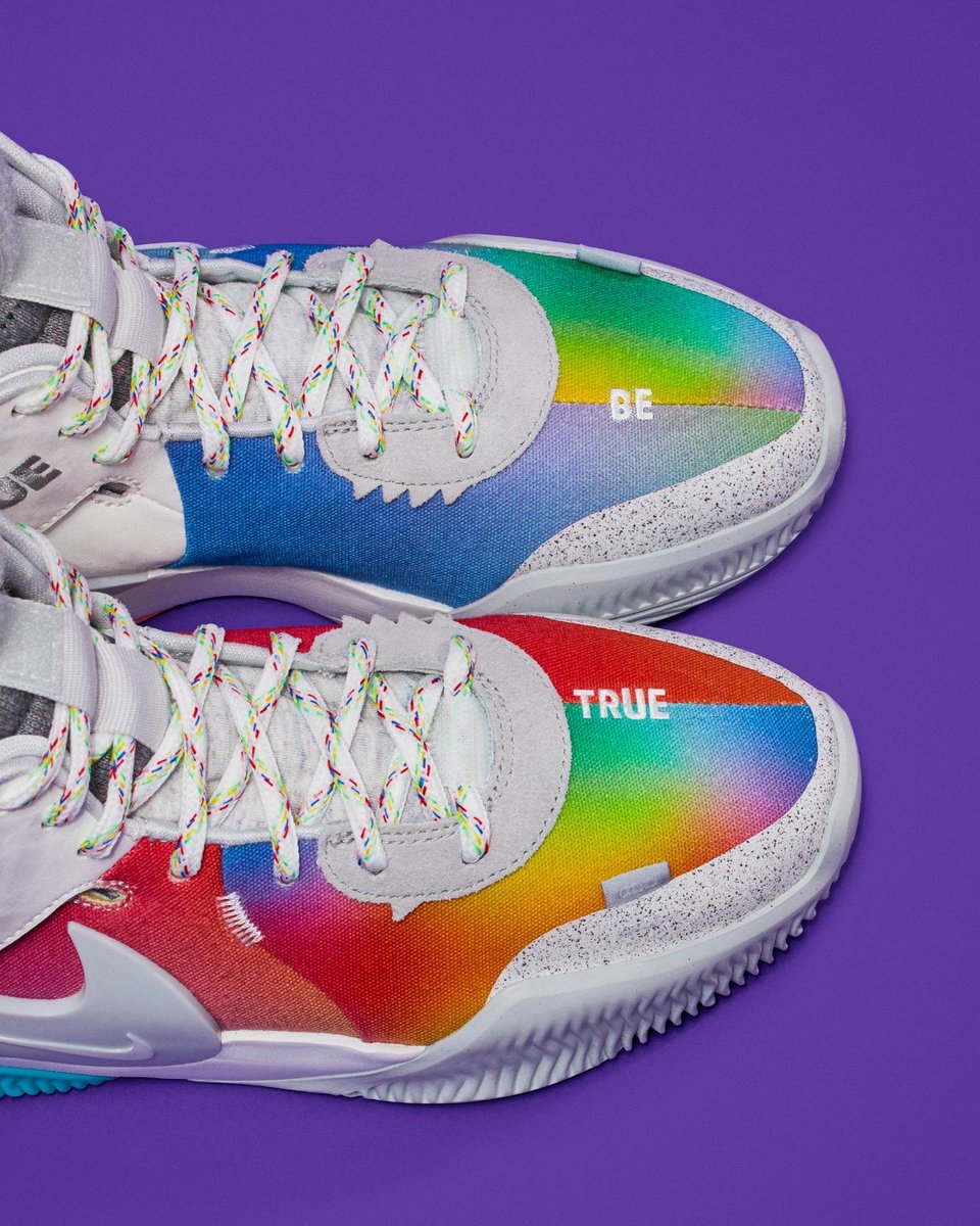 De11eDonne's tweet photo. In the latest drop of my Nike Air Deldon, ‘Be True’ represents the joy and importance of being uniquely yourself. Through this shoe, I hope to encourage young players to embrace who they are inside and out. https://t.co/DPoTh3NlfA