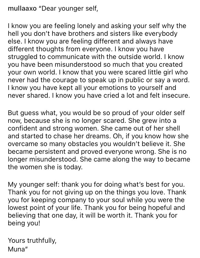 mullaaxo's tweet photo. A note to my younger self.
#internationaldayofthegirl #notetoyoungerself 📝 https://t.co/ksRSXyzs0j