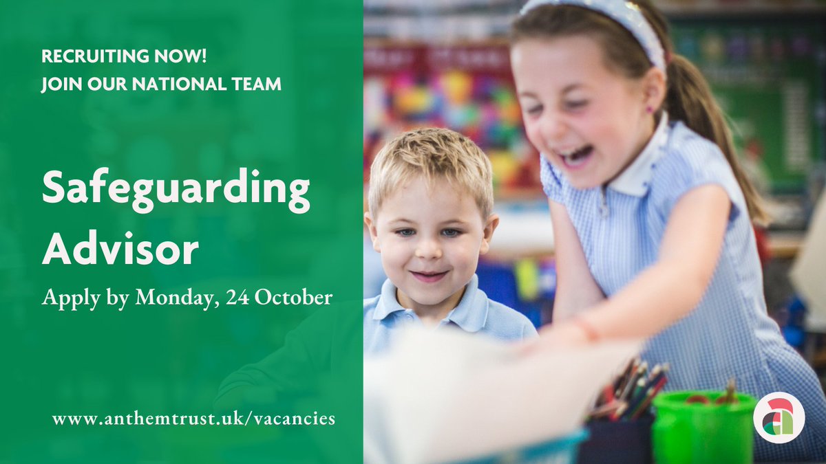 AnthemTrust's tweet photo. We are seeking the right person for this pivotal role in our National Team. Our vision is that that by working together, we will create ambitious and successful schools in which every child thrives.
#edujobs
If this resonates with you, please take a look https://t.co/ZRJ22fdZKg https://t.co/WzWEIGGWt1