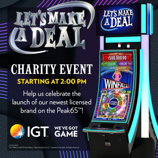 It's here, and it's a big DEAL. Let's Make A Deal™ Video Slots has arrived! Help us celebrate the release of this exciting new theme at our Winfall™ $10,000 Celebrity Charity Event featuring @BCSlots, @j2snyder, @MarkShunock, and @skyedva! #IGTxG2E22 #LetsMakeADeal