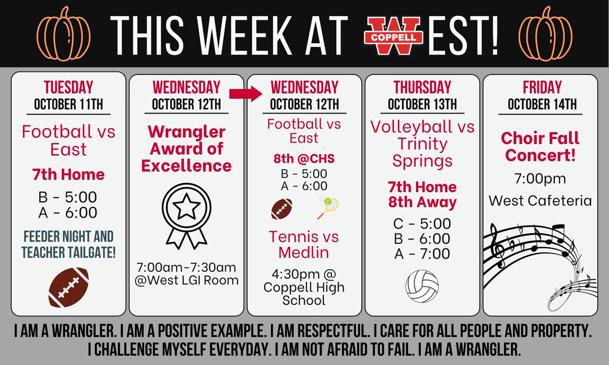 Hope you all enjoyed the long weekend! 

🚨 Here’s what’s happening This Week At West!