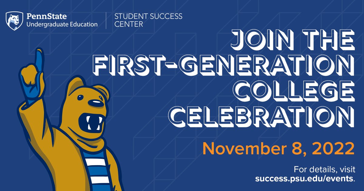 PSU_Success's tweet photo. Four weeks from today #WeAre celebrating first-generation students, faculty, staff, and alumni in the @penn_state community! Share your story in anticipation using #PSUFirstGen and stay tuned for more details 🔵⚪️ https://t.co/xdOIvKclBq