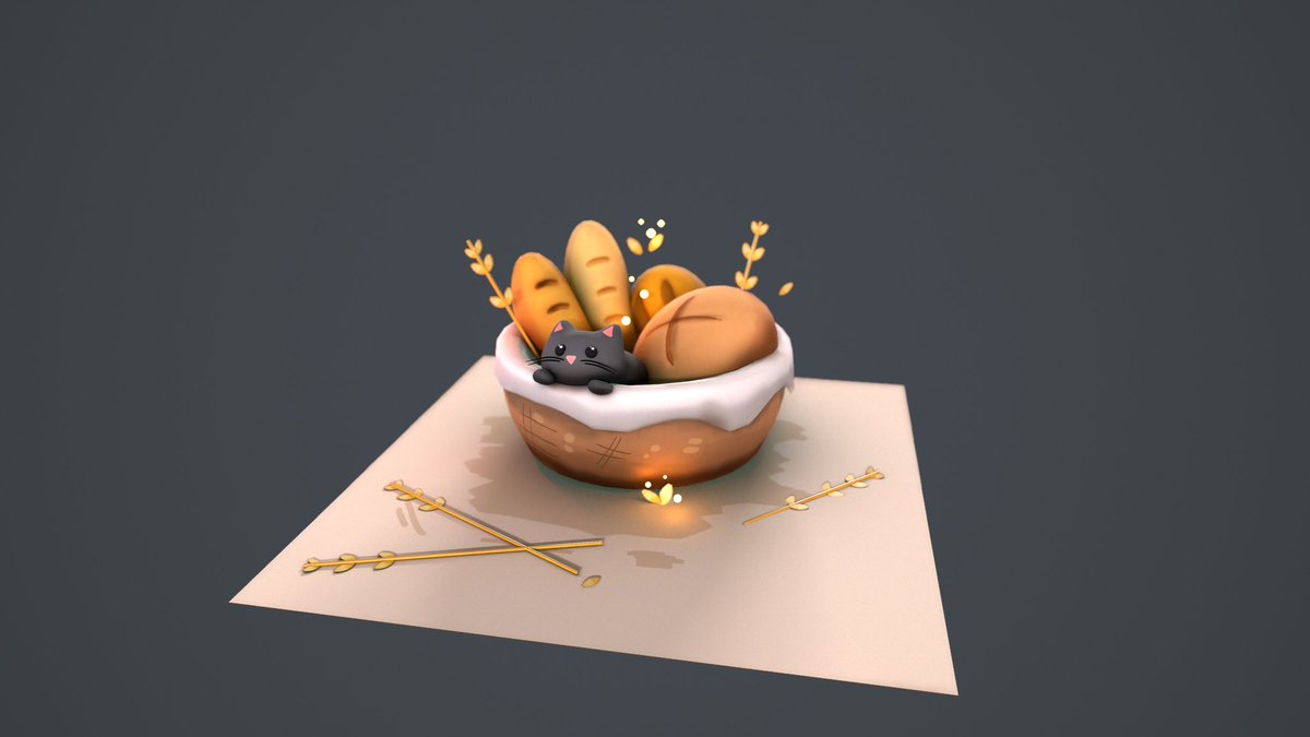 Is there anything I like more than eating? Yes, modeling food and cute kittens 🍞🐱
The concept by <a href="/sleepyredbean/">Lyn</a> 🍂
Rt and fav if you like bread and kittens
#3dmodeling #3dart #HandPainted #ArtistOnTwitter