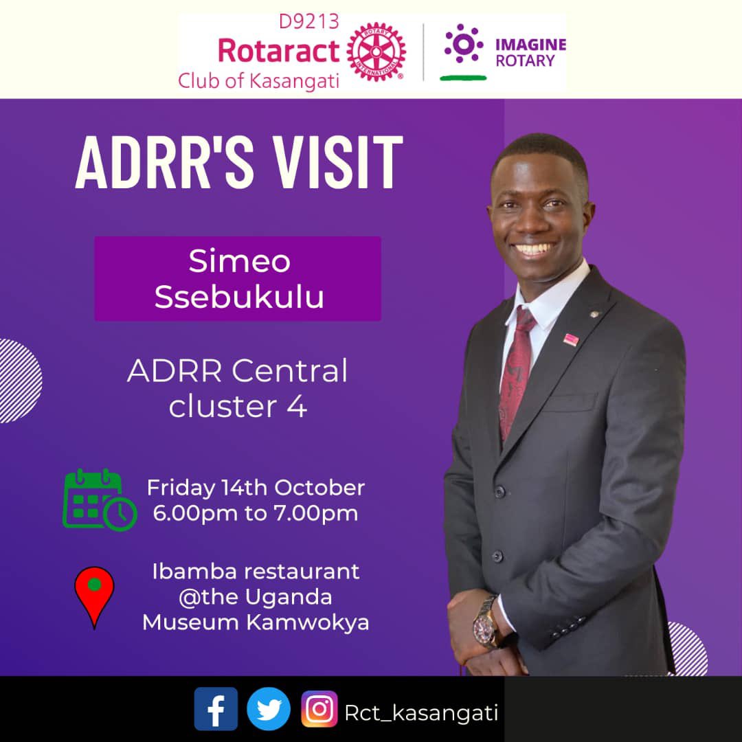 Rct_Kasangati's tweet photo. Good Evening Amazing Partners in Service.Please do join us as we host our first Addr Visit.              📆Friday 14th October 2022.                    🏛Ibamba Restaurant. https://t.co/ldovgJ7rtt